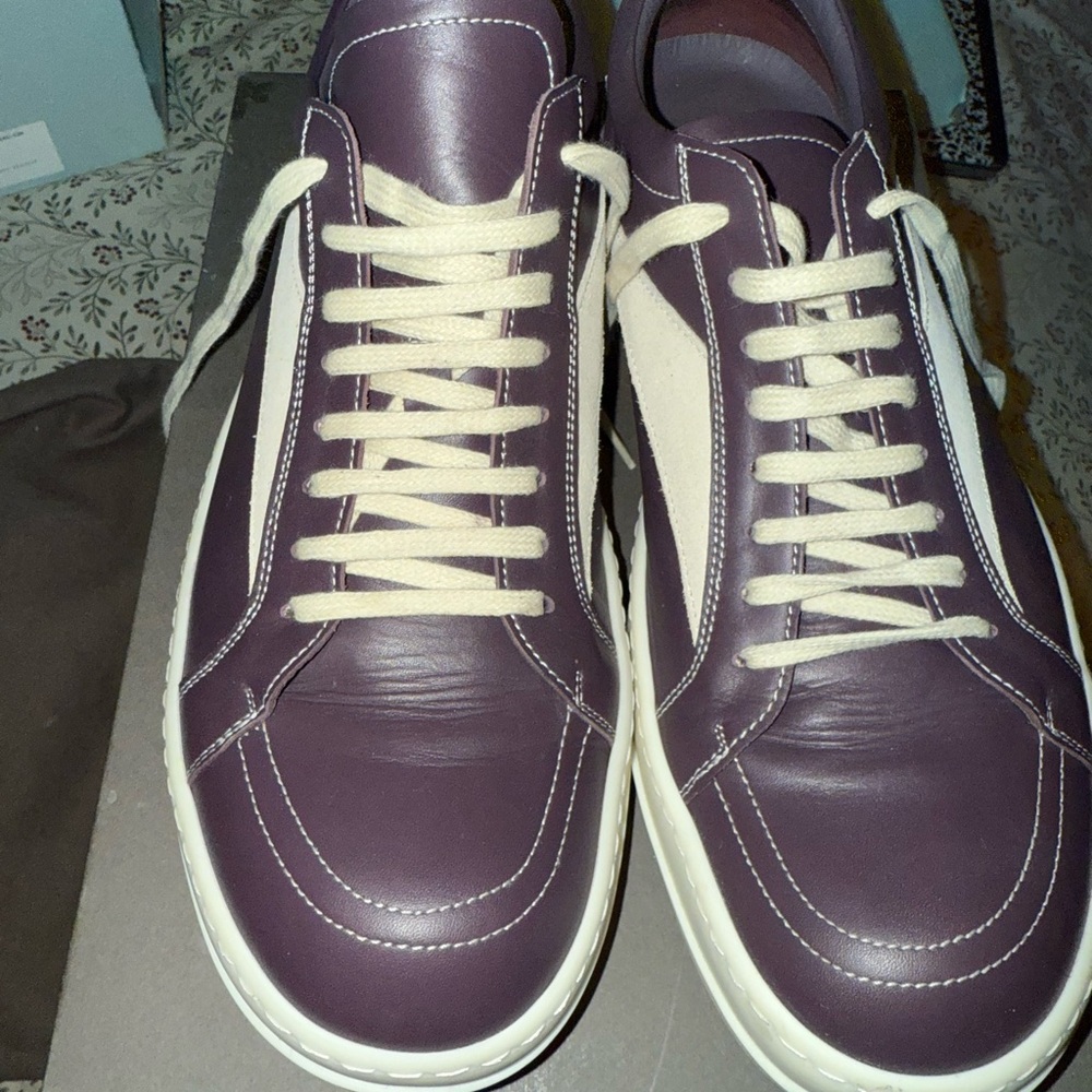Rick Owens Vintage Purple and Cream Sneakers